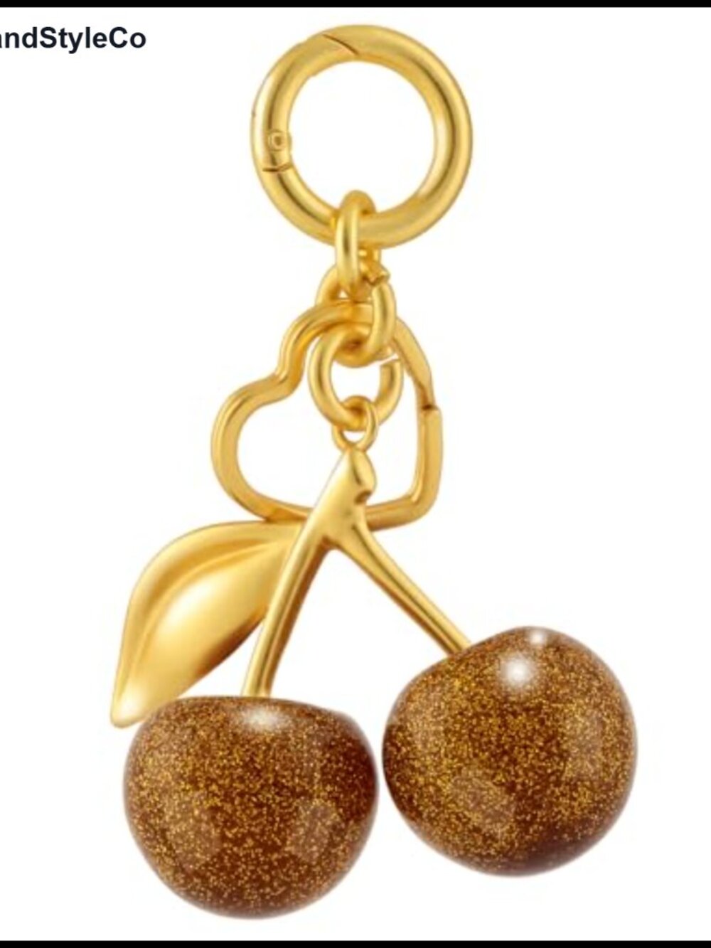 Cherry bag charm for purses and handbags keychain